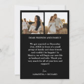 Elegante zwarte en witte elopement-aankondiging aankondiging (Achterkant)