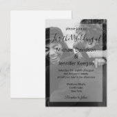 elegante zwarte en witte foto moderne bruiloft kaart (Voorkant / Achterkant)