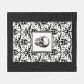 Elegante Zwarte En Witte Gotische Schedel Fleece Deken (Voorkant (Horizontaal))