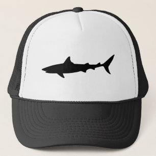 Elegante zwarte en witte haaienvis trucker pet