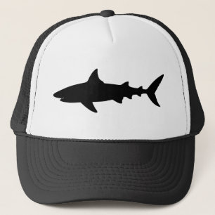 Elegante zwarte en witte haaienvis trucker pet