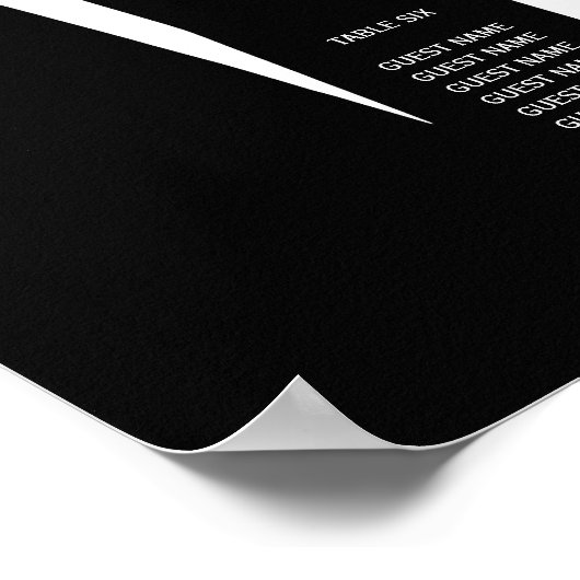 Elegante zwarte en witte homobruiloft zitplaatskaa poster (Hoek)