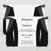 Elegante zwarte en witte homotrouwkaart kaart (Voorkant / Achterkant)