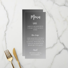 Elegante Zwarte En Witte Huwelijksmenu Menu