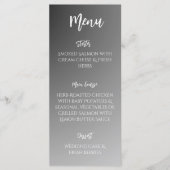 Elegante Zwarte En Witte Huwelijksmenu Menu (Voorkant)