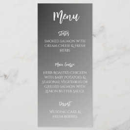 Elegante Zwarte En Witte Huwelijksmenu Menu