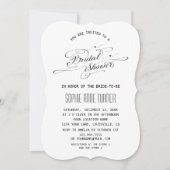 Elegante zwarte en witte kalligrafie bruidsdouche kaart (Voorkant)