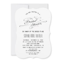 Elegante zwarte en witte kalligrafie bruidsdouche