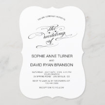 Elegante Zwarte en Witte Kalligrafie Huwelijk