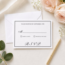 Elegante Zwarte en Witte Kalligrafie Huwelijks RSV