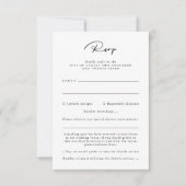 Elegante zwarte en witte kalligrafie RSVP kaart (Voorkant)