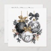 Elegante zwarte en witte kerstversieringSticker Kaart (Voorkant / Achterkant)