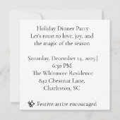 Elegante zwarte en witte kerstversieringSticker Kaart (Achterkant)