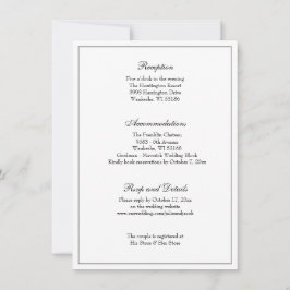 Elegante zwarte en witte klassieke huwelijksrecept kaart