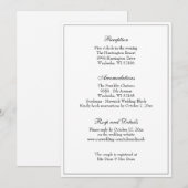 Elegante zwarte en witte klassieke huwelijksrecept kaart (Voorkant / Achterkant)