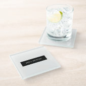 Elegante Zwarte en Witte Klassieke Minimalistische Glazen Onderzetter (Schuin)