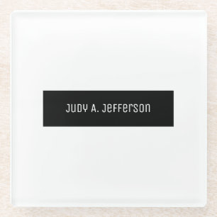 Elegante Zwarte en Witte Klassieke Minimalistische Glazen Onderzetter