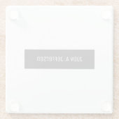 Elegante Zwarte en Witte Klassieke Minimalistische Glazen Onderzetter (Achterkant)