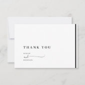 Elegante Zwarte en Witte Klassieke Trouw Dank Je  Bedankkaart (Voorkant)