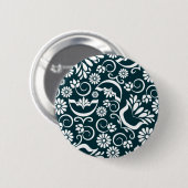 Elegante zwarte en witte knop ronde button 5,7 cm (Voorkant /achterkant)