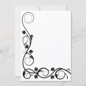 Elegante zwarte en witte kronkels uitnodiging (Achterkant)