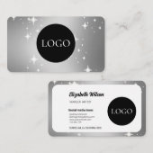 Elegante zwarte en witte Lash Tech  Visitekaartje (Voorkant / Achterkant)