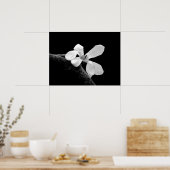 Elegante Zwarte en Witte Magnolia Poster (Keuken)
