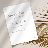 Elegante zwarte en witte minimalistische eenvoudig save the date