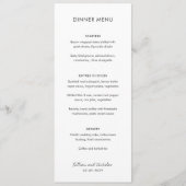 Elegante Zwarte en Witte Moderne Bruiloft Menu (Voorkant)