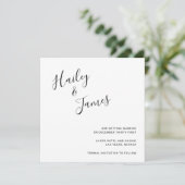 Elegante Zwarte en Witte Moderne Bruiloft Save The Date (Staand voorkant)