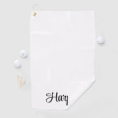 Elegante zwarte en witte monogram geprofessionalis golfhanddoek (Insitu)