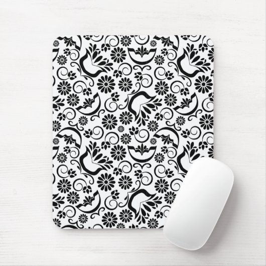 Elegante zwarte en witte muismat (Met muis)