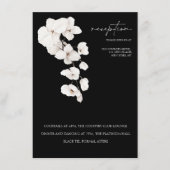 Elegante zwarte en witte orchidee bruiloftsrecepti informatiekaartje (Voorkant)