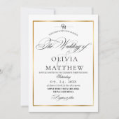 Elegante zwarte en witte overlay foto bruiloft kaart (Voorkant)