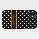Elegante zwarte en witte polka stippen Case-Mate iPhone case (Achterkant (horizontaal))