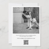 Elegante Zwarte en Witte QR Code Moderne Trouw Kaart (Achterkant)