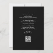 Elegante zwarte en witte QR-code trouwkaart Save The Date (Achterkant)