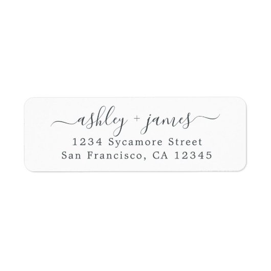 Elegante zwarte en witte retouradres sticker met s (Voorkant)