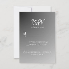 Elegante Zwarte En Witte RSPV Kaart