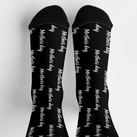Elegante zwarte en witte script aangepaste moederd sokken (Top)