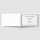 Elegante Zwarte En Witte Script Bruiloft Gastenboek (Volledig)