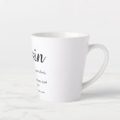 Elegante Zwarte en Witte Script Oom- of Neefdefini Latte Mok (Rechts)