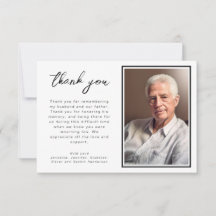 Elegante zwarte en witte script rouwfoto
