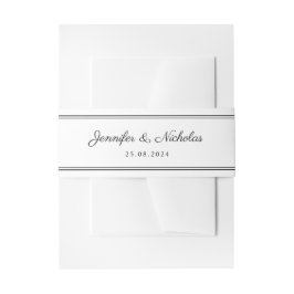 Elegante Zwarte En Witte Scriptie Bruiloft Uitnodigingen Wikkel