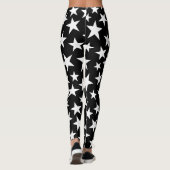 Elegante zwarte en witte sterren leggings (Achterkant)