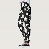 Elegante zwarte en witte sterren leggings (Links)
