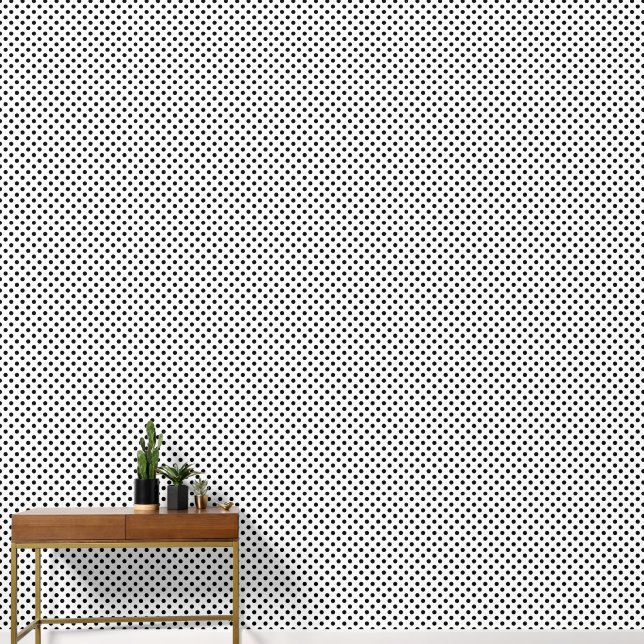 Elegante Zwarte En Witte Stippen Behang (Hal)