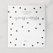 Elegante Zwarte en Witte Stippen Bruiloft Plaatskaartje (Buitenkant ongevouwen)