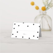 Elegante Zwarte en Witte Stippen Bruiloft Plaatskaartje (Voorkant)