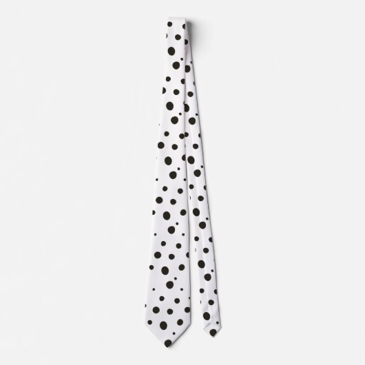 Elegante Zwarte En Witte Stippen Das (Voorkant)